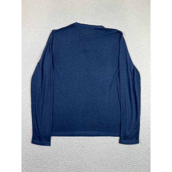 Lucky Brand Henley Shirt Mens Small Blue Venice Burnout Soft Long Sleeve Tee - Picture 2 of 8